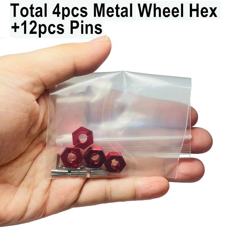 ZDingTech 16440 Upgrade Metal Wheel Hex pins M20101 Hub Adapter for MJX Hyper Go H16BM H16GT 14301 14302 Parts 12mm Hex Pins for MJX 16207 16208 16209 16210 14301 Upgrade Parts H14BM 14209 14210 - Image 3